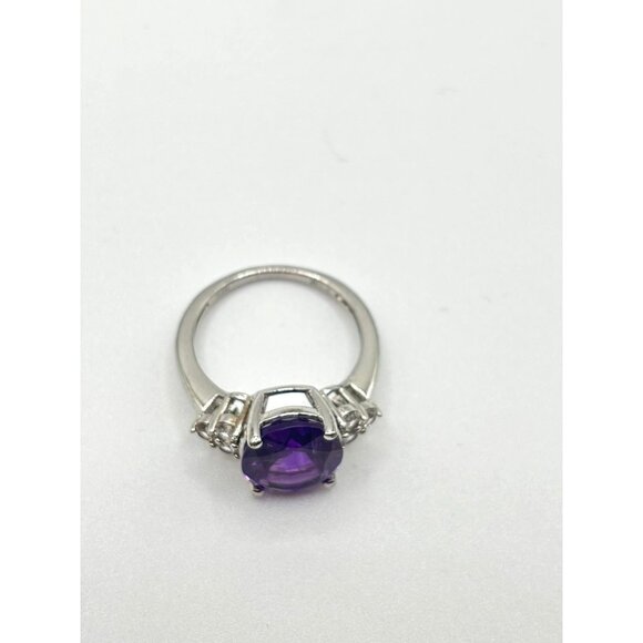 Amethyst Gemstone Ring Sterling Silver 925 Size 7.5 - Picture 4 of 12